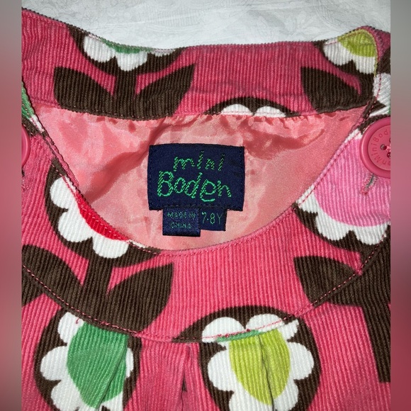 Boden mini Boden kids girls dress cotton flower corduroy sz 7 8 m preppy school - Picture 3 of 4